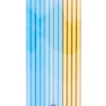 Καλαμάκια Χάρτινα Σιέλ & Χρυσό 19 εκ / 24 τεμ