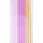 Καλαμάκια Χάρτινα Ροζ & Χρυσό 19 εκ / 24 τεμ