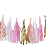 Γιρλάντα Tassel με φούντες Χρυσό/ Λευκό / Ροζ - 2μ