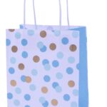 Τσάντες Χάρτινες Μπλε & Χρυσό Dots / 4 τεμ