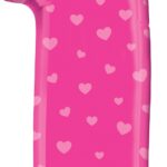 Μπαλόνι Φοιλ Νούμερο 1 Φούξια με Ροζ Καρδιές