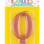 Κερί  0 Μεταλλικό Ροζ Χρυσό / 8 εκ