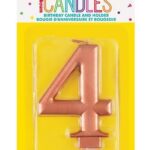 Κερί  4 Μεταλλικό Ροζ Χρυσό / 8 εκ