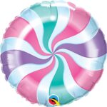 Φοιλ 18 Στρογγυλό Candy Swirl Pastel 46 εκ - Καραμέλα