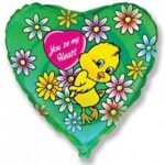 Μπαλόνι Φοιλ 18 You are my Heart Παπάκι με Λουλούδια / 46 εκ