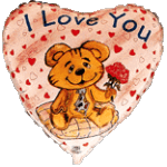 Μπαλόνι Φοιλ 4 Καρδιά I Love you Αρκουδάκι / 10 εκ