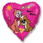 Μπαλόνι Φοιλ 18 Καρδιά Γάτα και σκυλάκι Don't Worry / 46 εκ ασυσκεύαστο