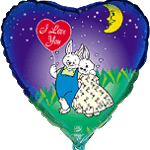 Μπαλόνι Φοιλ 18 Καρδιά Love Rabbits / 46 εκ
