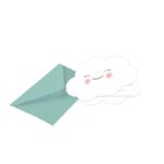 Προσκλήσεις με Φακέλους Rainbow & Cloud   / 8 τεμ - ουράνιο τόξο και  σύννεφα