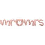 Μπαλόνι Φοιλ  Phrase Mr & Mrs Ροζ Χρυσό /wedding 149εκ x 25εκ