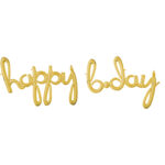 Μπαλόνι Φοιλ Script Phrase `Happy Birthday` Χρυσό