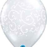Μπαλόνια Λάτεξ 11 Διάφανο Filigree & Hearts-A-Round / 50 τεμ.