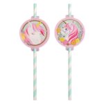 Καλαμάκια Χάρτινα Magical Unicorn/Μονόκερος  19.7εκ  / 8 τεμ