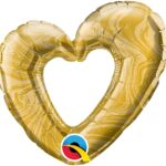 Μπαλόνι φοιλ Μίνι 14 Καρδιά Χρυσό Open Marble Heart Gold / 36 εκ