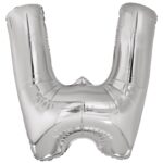 Μπαλόνι Φοιλ Γράμμα W Ασημί