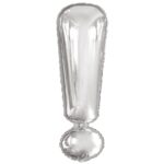 Μπαλόνι Φοιλ Σχήμα Σύμβολο ! Ασημί / Θαυμαστικό