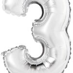 Μπαλόνι Φοιλ Μίνι Νούμερο 3 Ασημί / 35 εκ