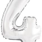 Μπαλόνι Φοιλ Μίνι Νούμερο 4 Ασημί / 35 εκ