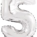 Μπαλόνι Φοιλ Μίνι Νούμερο 5 Ασημί / 35 εκ