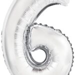 Μπαλόνι Φοιλ Μίνι Νούμερο 6 Ασημί / 35 εκ