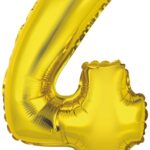 Μπαλόνι Φοιλ Μίνι Νούμερο 4 Χρυσό / 35 εκ