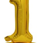 Μπαλόνι Φοιλ Μίνι με βάση Νούμερο 1 Χρυσό / 38 εκ