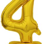Μπαλόνι Φοιλ Μίνι με βάση Νούμερο 4 Χρυσό / 38 εκ