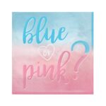 Χαρτοπετσέτες φαγητού 33εκ Gender Reveal /16 τεμ - Boy or Girl