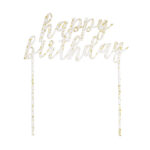 Χρυσό Διακοσμητικό Τούρτας ακρυλικό  Happy Birthday