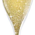 Μπαλόνι Φοιλ Σχήμα Ποτήρι Golden Bubbly Wine Glass / 99 εκ