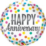 Μπαλόνι Φοιλ 18 Happy Anniversary Confetti Dots / 45 εκ