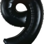 Μπαλόνι Φοιλ Σχήμα Νούμερο 9 Μαύρο / 86εκ ύψος