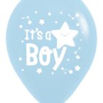 Μπαλόνια Λάτεξ 12 It's a Boy Star - Σιέλ / 25 τεμ
