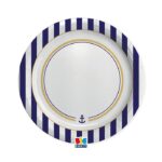 Πιάτα Χάρτινα 24 εκ Ναυτικό - Nautical / 8 τμχ