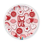 Πιάτα Χάρτινα Φαγητού με Καρδιές Love Stickers  / 6 τμχ