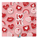 Χαρτοπετσέτες φαγητού Love Stickers / 6 τεμ.
