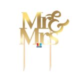 Διακόσμηση Τούρτας Cake Topper  Mr& Mrs Gold/ΧΡΥΣΟ