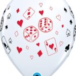 Μπαλόνια Λάτεξ 11 Cards and Dice White /25 τεμ - casino