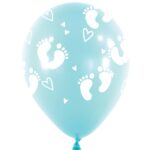 Μπαλόνια Λάτεξ 11 Baby Footprints Σιέλ / 25 τεμ
