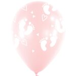 Μπαλόνια Λάτεξ 11 Baby Footprints Ροζ / 6 τεμ