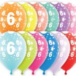 Μπαλόνια Λάτεξ 11 Νούμερο 6 με Αστέρια Ασορτί / 6 τμχ
