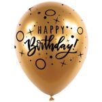 Μπαλόνια Λάτεξ 11 Birthday Dots & Sparkle Satin Gold / 25 τμχ