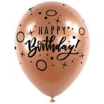Μπαλόνια Λάτεξ 11 Birthday Dots & Sparkle Satin Rose Copper / 25 τμχ