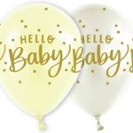 Μπαλόνια Λάτεξ 11 Hello Baby Dots Λευκό και Ιβουάρ / 25 τεμ