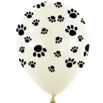 Μπαλόνια Λάτεξ 11 Λευκό Paw / 6 τμχ - Πατουσάκια Σκύλου
