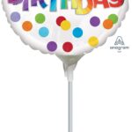 Μπαλόνι Happy Birthday μίνι 9  Dots of Color / 23 εκ