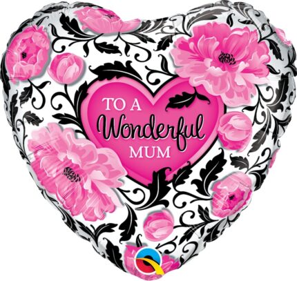Μπαλόνι Φοιλ 18 Wonderful Mum Floral Damask / 45 εκ