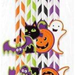 Καλαμάκια Χάρτινα ριγέ Halloween / 8 τμχ