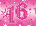 Age 16 Pink Sparkle Foil Banner