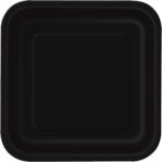 Πιάτα Χάρτινα φαγητού  τετράγωνα  Μαύρο  / 14 τεμ - Midnight Black